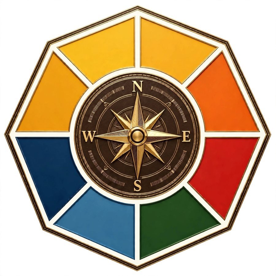 Esquema octagonal de orientación usado en la investigación de la Pila de la Santa Veracruz